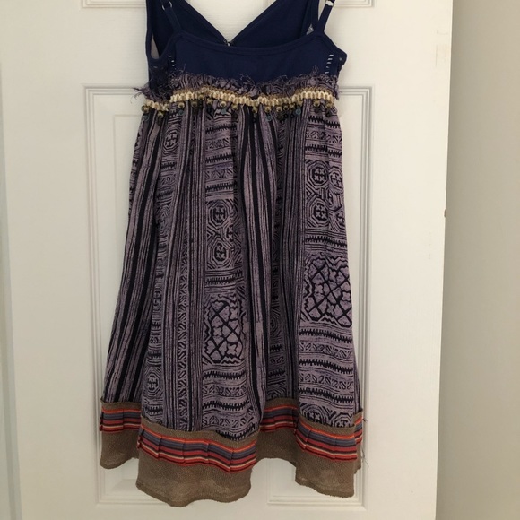 NWOT Free People Burlap Tribal Print Dress sz 2 - Picture 4 of 7